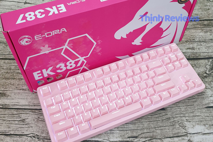 Bàn phím cơ E-Dra EK387 Dream Pink